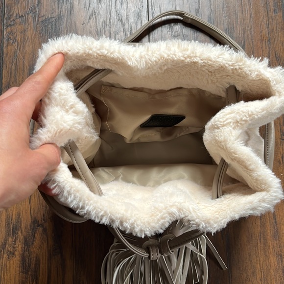 Urban Renewal Cream Faux Fur Tassel Purse - Picture 4 of 10